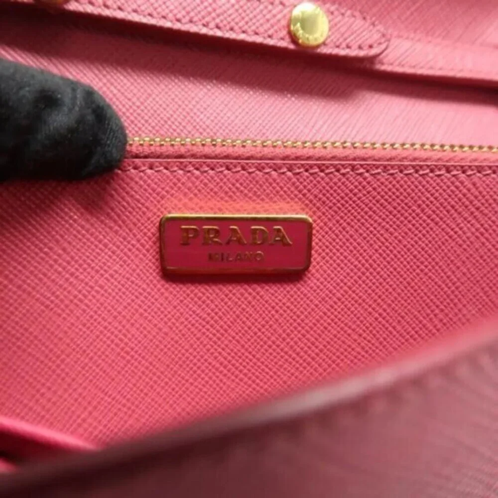 PRADA Saffiano Pink Bow Leather Shoulder Bag 390-082825 - Picture 11 of 13